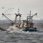 Рыболовецкое судно на промысле в море